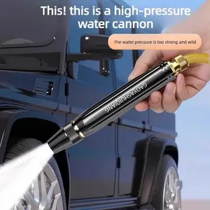Home High-Pressure Car Wash Water Gun with Ten Times Pressure Boost Technology and Two Hose Connectors for Driveway Cleaning and Plant Care