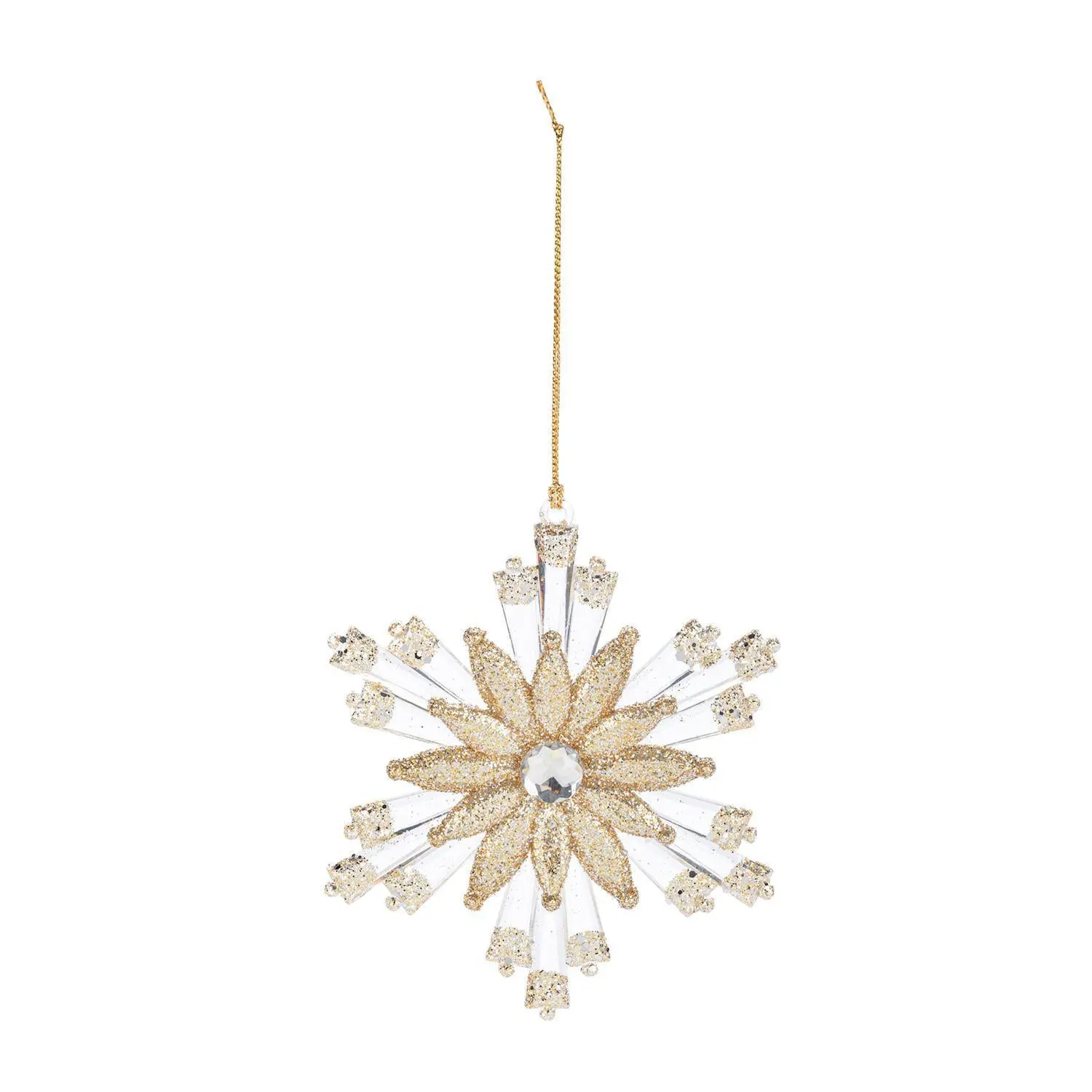 Gold Flower Snowflake Ornament
