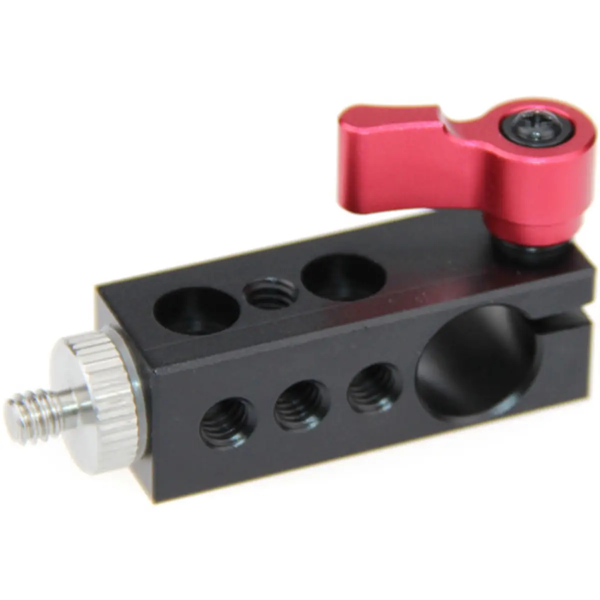 CAMVATE 15mm Rod Clamp with 1/4"-20 Threads, Red Lever Screw for Camcorder, Camera Tripod Mount Accessories, Electronic Device Attachment