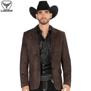 LAMASINI Men's Suede Blazer Slim Fit LM510, Stylish and Fitted