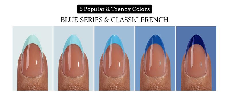 BTArtboxnails XCOATTIPS Press on Nails - 150pcs Christmas Red Short Square or Almond French Tips,Christmas Red Soft Gel False Nail, Soak Off Acrylic Fake Nails Extensions