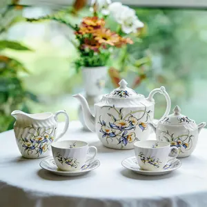 Aynsley Just Orchid Swirl Fine Bone China Tea Set | Luxury British Floral Tableware, Perfect Gift for Her, Elevate Afternoon Tea & Home Decor