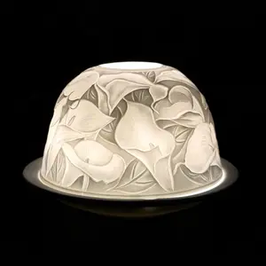 Starlight Porcelain Votive Light Calla Lily Blooms Glowing Candle Holder Spring Decoration for Mother's Day
