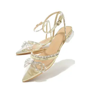 The Afterparty Embellished Pointed Toe Flats - Gold