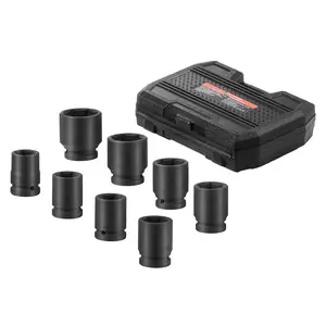 High-Performance 8PCS 3/4" Drive Metric 6-Point Axle Nut Impact Socket Set: Tackle Tough Spindle Nuts with Ease