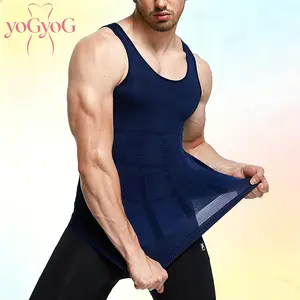 YOGYOG Compression Shirts for Men Sleeveless Slimming Undershirts Tummy Control Body Shaper Tank Top Shaping Correction Vest Fitness Activewear