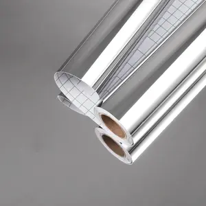 Mirror Sticker for Wall Wallpaper Peel and Stick Self Adhesive Removable Acrylic Mirror Contact Paper Flexible Silver Wall Sticker for Craft Countertops Dresser DIY Home Decor Cabinets 15.75"x78"