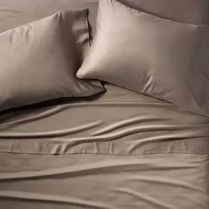 Queen 400 Thread Count Rayon from Bamboo Sheet Set Fig Brown - Casaluna