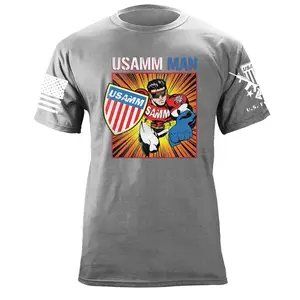 Men's Cotton Ring Print Round Neck T-Shirt, USAMM MAN Boom Background Menswear Top