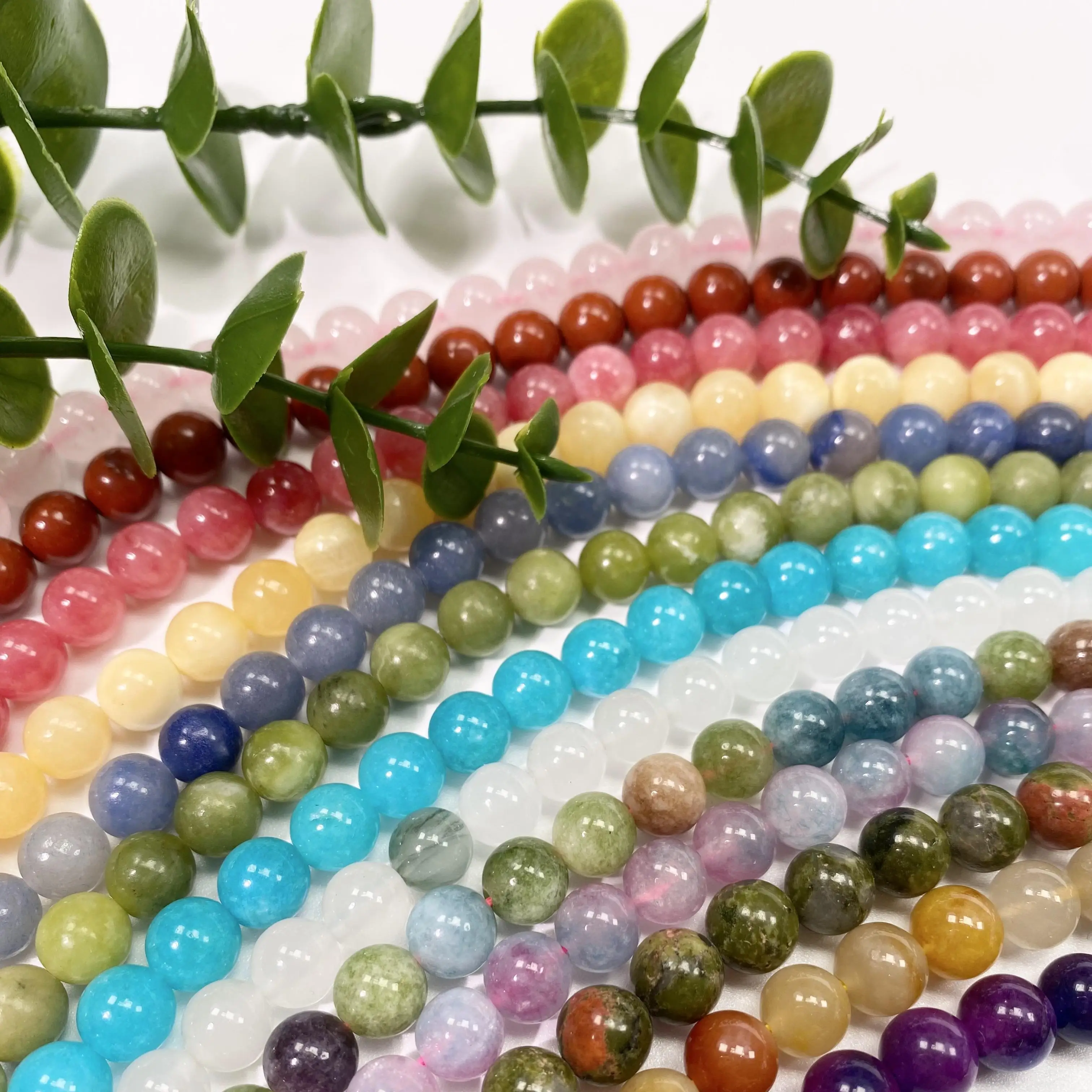 *【8MM Size】Crystal Beads, 1 Strand=45PCS, DIY for Bracelets, Spiritual healing Stone. Guardian stone. Birthstone. Lucky stone. Beading Making Beaded J