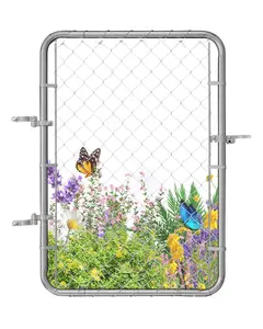 Chain Link Fence Gate Kit For 2-6 Ft Wide Gate Openings, 4 Ft High, Ideal For Garden Or Yard Fences, Durable Weather-Resistant Steel Gate Panel With Frame, Easy DIY Install, Includes Hardware; Posts Not Included