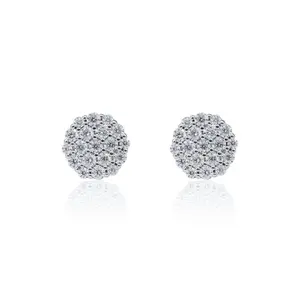 9mm Moissanite Cluster Earrings (Approx. 0.88 CT) – 925 Silver Screw Back