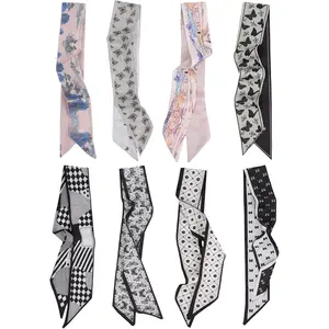 8PCS Skinny Scarf for Bag, 35.4 x 2.7 Scarves for Purses and Handbags, Classic And Fashionable Multifunctional Neckerchief