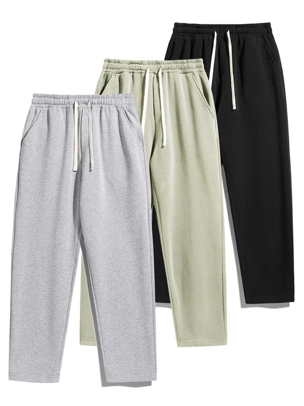 Men's Thermal Lined Pants with Drawstring Waist, Relaxed Fit Sweatpants for Fall & Winter, Men's Bottoms Men's Thermal Lined Pants with Drawstring Waist, Relaxed Fit Sweatpants for Fall & Winter, Men's Bottoms