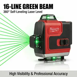 Milwaukee 16-Line Cross Laser Level M12 12V For Construction Layout With High Precision And Long Battery Life