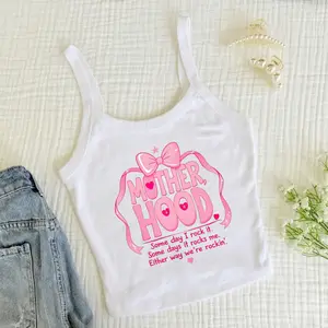 [Hot Summer - Fast Ship From US] - Motherhood Strap Tank – Funny Mom Life Shirt, Cute Mother’s Day Gift for Moms, Pink Graphic Tee