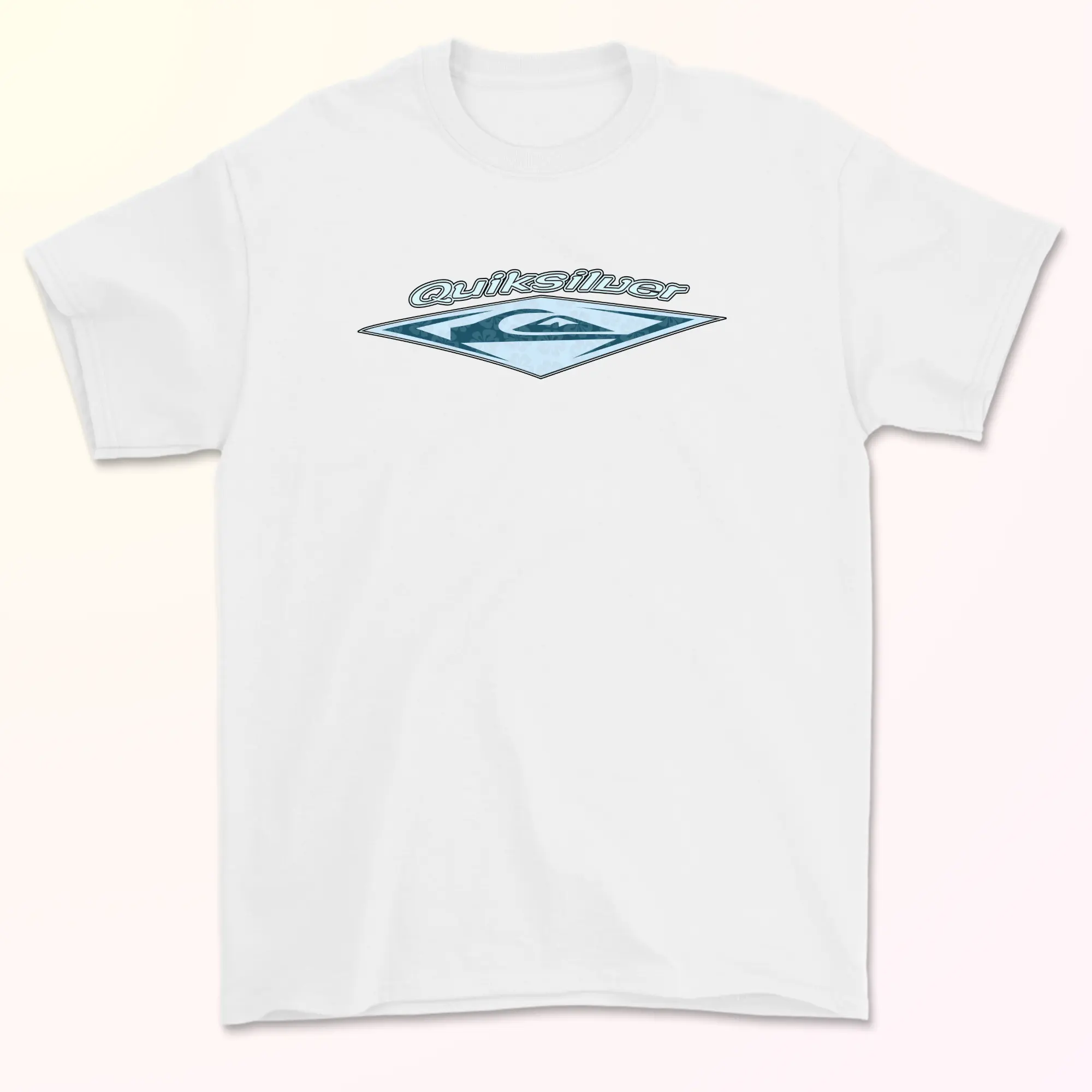 Rare!! Vintage 90's QUIKSILVER Logo Faded Surf Tee Shirt Boys