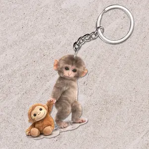 Viral Baby Punch Monkey Acrylic Keychain, Animal Lover Gift