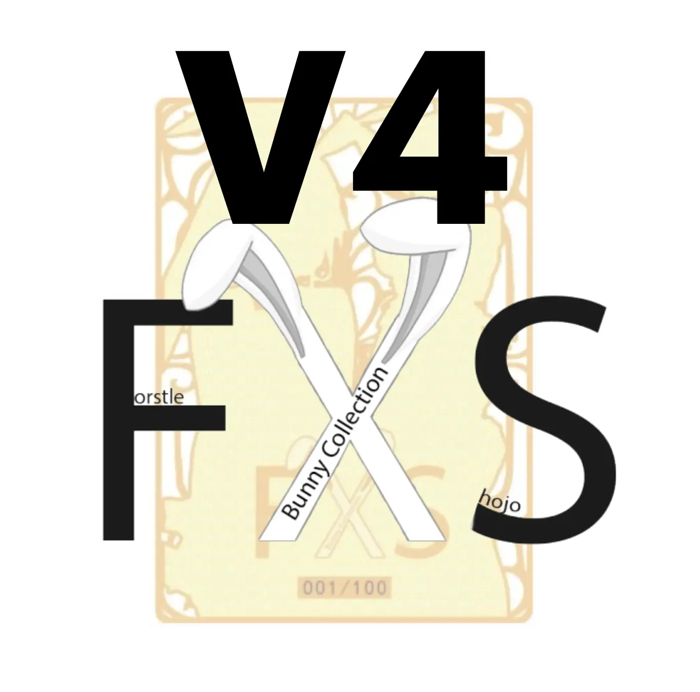 V4 Bunny Girl Paradise - FXS Custom Gold-Color Metal Collectible Trading Card