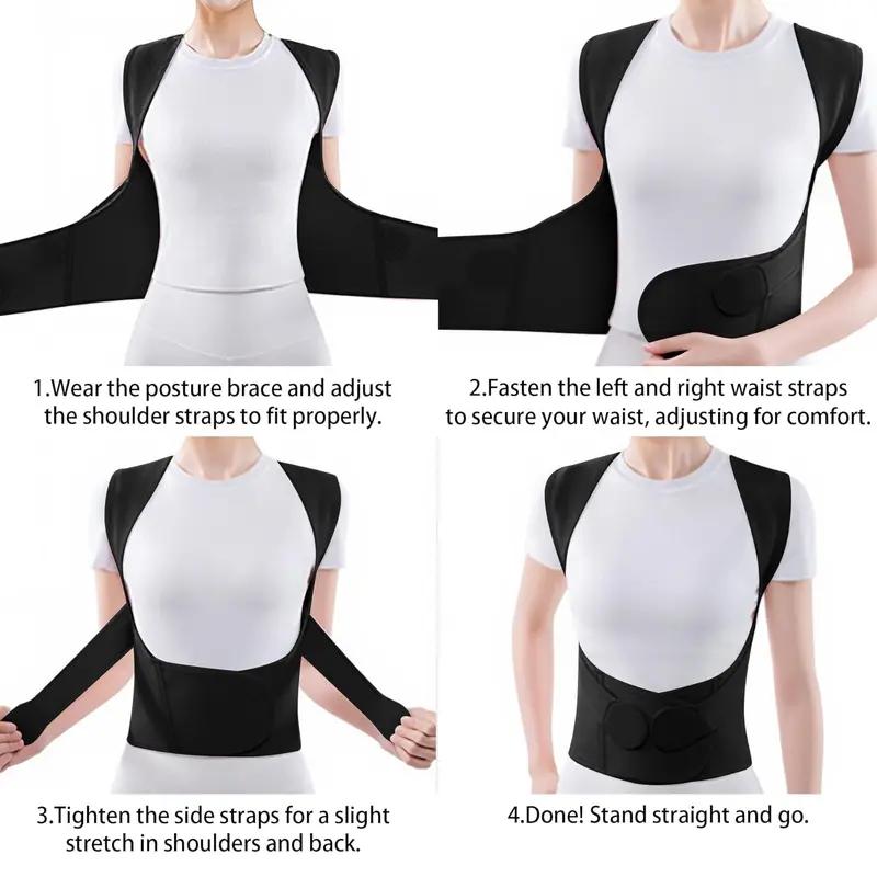 Posture Correction Belt for Teenagers, Adjustable Back Support Shoulder Strap Vest for Men & Women, Hunchback Correction & Improve Posture for Home & Office