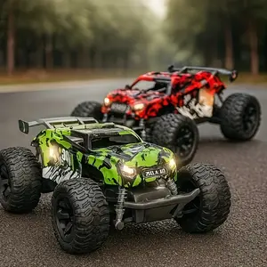 1/18 High-Speed RC Monster Truck – 4WD All-Terrain Electric Remote Control Car with 2.4GHz Racing System | Durable ABS Off-Road Truck for Kids & Adults | LED Headlights, USB Rechargeable Battery | Indoor/Outdoor Racing Toy | Birthday & Christmas Gift
