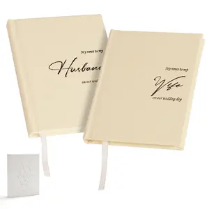 His & Hers Wedding Vow Books - Elegant Linen Hardcover Bride & Groom Notebooks with Bookmark, Lined Pages for Ceremony & Renewal, Includes Keepsake Gift Box, Wedding Stationery | Elegant Vow Book | Durable Binding, Wedding Gifts for Guests