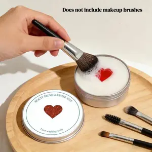Makeup Brush Cleaner Shampoo Soap Solid Brush Cleaning Mat Removes Cosmetic Color Brush Cleaner Pad for Cleaning Makeup Sponges Brushes, 100g Net 3.52oz