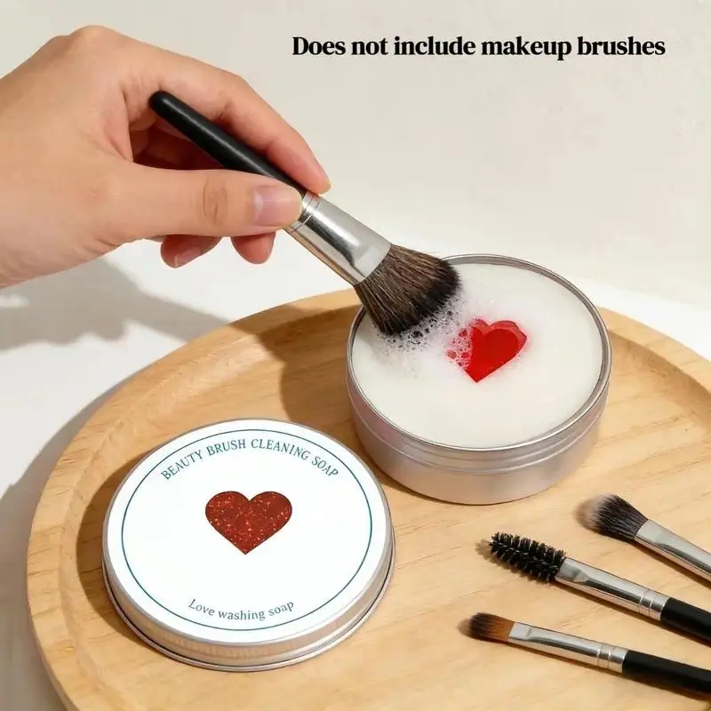 Makeup Brush Cleaner Shampoo Soap Solid Brush Cleaning Mat Removes Cosmetic Color Brush Cleaner Pad for Cleaning Makeup Sponges Brushes, 100g Net 3.52oz