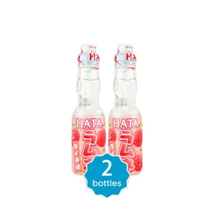 Hata Ramune Soda Lychee Flavor 200ml Japanese Fizzy Drink in Glass Bottle