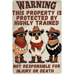 Chicken Coop Signs-"" Funny Chicken Coop Sign Decor Decorative Metal Sign for Farm, Home, Or Garden 12" * 8"