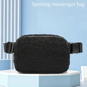 Winter Plush Waist Bag Sports Chest Bag Crossbody Bag Outdoor Sports Bag Universal Versatile Storage Bag