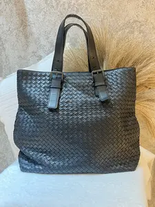 Pre-owned Bottege veneta Leather Tote Bags Black Woven Shoulder Bag Tote 1919H0303
