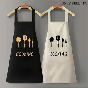 1pc Durable Chef's Apron Kitchen Cooking Aprons- Waterproof, Oil-Resistant with Pockets- Unisex Kitchen Wear Stylish Protection for Cooking Enthusiasts