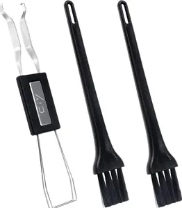Stainless Steel Keycap Puller Tool with 2 Keyboard Cleaning Brushes, Compatible with Cherry MX, Alps, and Topre Switches for Mechanical Keyboards