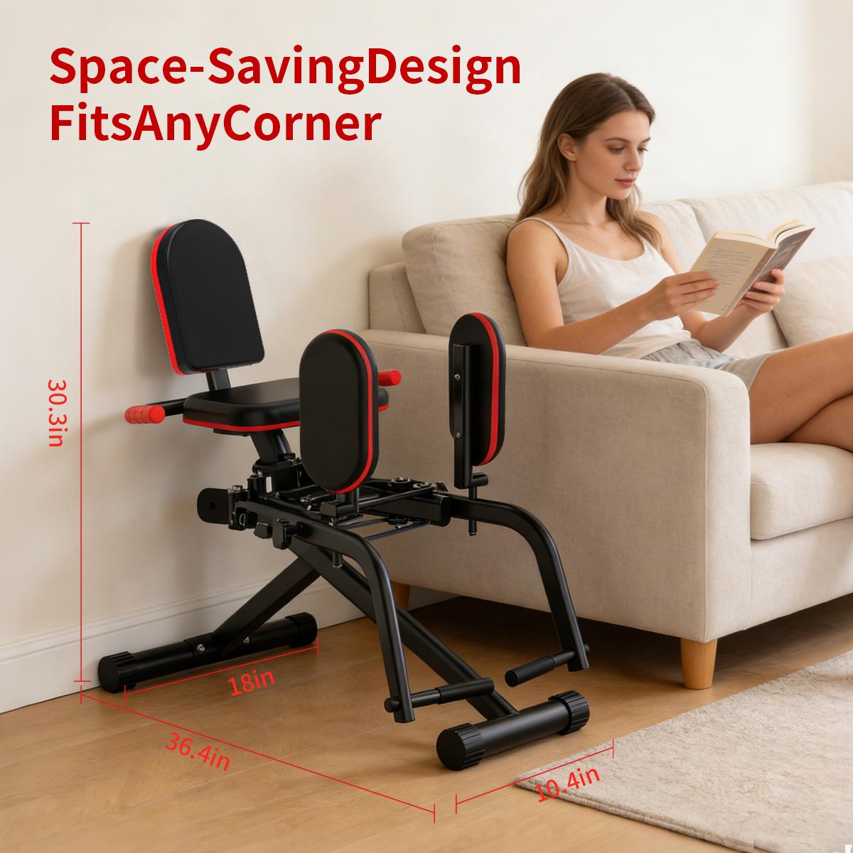 2-In-1 Dual-Resistance Cord Glute Machine - Hip Abductor  & Adductor Exercise Equipment - Adjustment Resistance Levels For Glute Strengthening, For Home Use, Upper Back Exerciser, Thigh Workout Equipment for Hip Sculpting & Butt Lifting SpringStatements