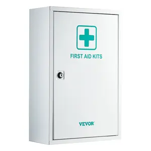 VEVOR 3-Shelf First Aid Cabinet, 1000 Pieces, Large Capacity First Aid Kit, Wall Mounted Medicine Cabinet, OSHA ANSI 2015 (Class A), Industrial Emergency Metal Med Box, for Business and Worksite