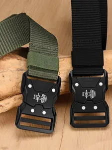 Tactical Nylon Quick-Release Adjustable Belt Set, Quick Release Buckle, Quick Release Feature, Easy Release Belts, Durable and Versatile for Outdoor, Daily Use, and Edc, 2 Pack Value