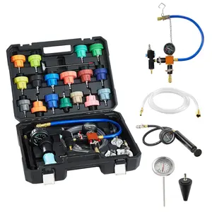 fathersdaygift VEVOR Coolant Pressure Tester Kit, 47Pcs Radiator Vacuum Refill Kit with 3 Metal Adapters, Universal Fit, Automotive Cooling System Pressure Tester Tool, with Pressures Pump Aluminum-Plastic Filler