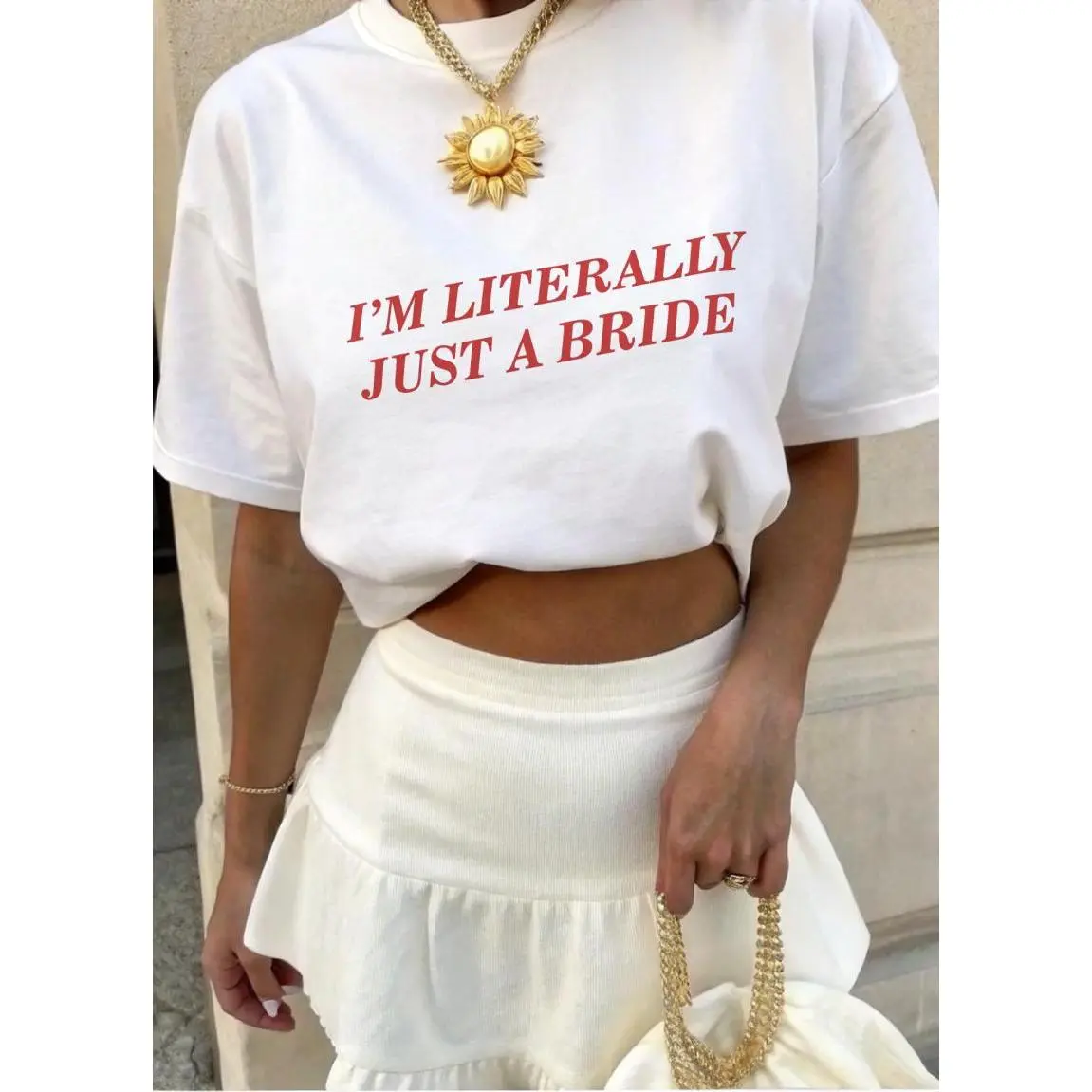 Im Literally Just a Bride TShirt - Funny Bride Tee, Bachelorette Party Top, Honeymoon Shirt, Fresh Styles, Updated for Today, Trendy Outfits, Stay Ahead of the Game