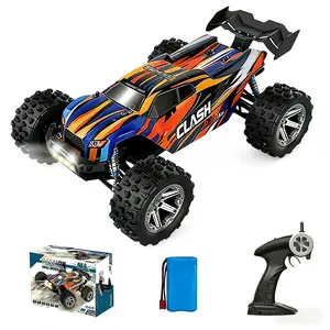 Clash Brushless motor Full Scale RC Cars 4WD Off-Road RC Truck with LED Front Lights & 1 Rechargeable Battery High-Speed Drift Monster Truck Perfect Birthday Gift for Kids Aged 8