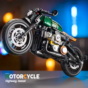 Classic 1:8 Super Motorbike educational  Bricks Sets construction plastic City Racer  Technical  Toys Gifts for Kids Boys Adult 600+pcs motorcycle building block creative
