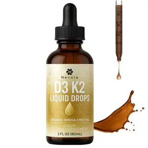 Organic Vitamin D3 K2 Liquid Drops – 60ml MCT Oil & Omega-3 Blend for Bone Strength, Immune & Heart Support – High Absorption Formula