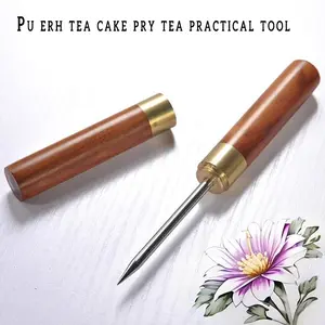 Rosewood & Stainless Steel Tea Needle Set, 1 Piece Professional Pu'er Tea Knife Perfect for Separating Tea Cakes Non-Slip & Durable