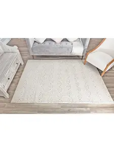 CosmoLiving RA30793 9 x 12 ft. Chanai CN40A Sandstone Geometric Contemporary Tan Area Rug, Home Decor Rug, Living Room Decor