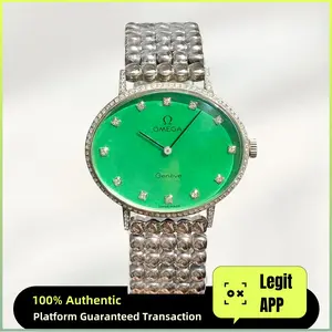 Omega Vintage Manual Wind Steel 33mm Custom Green MOP Diamond 21181333