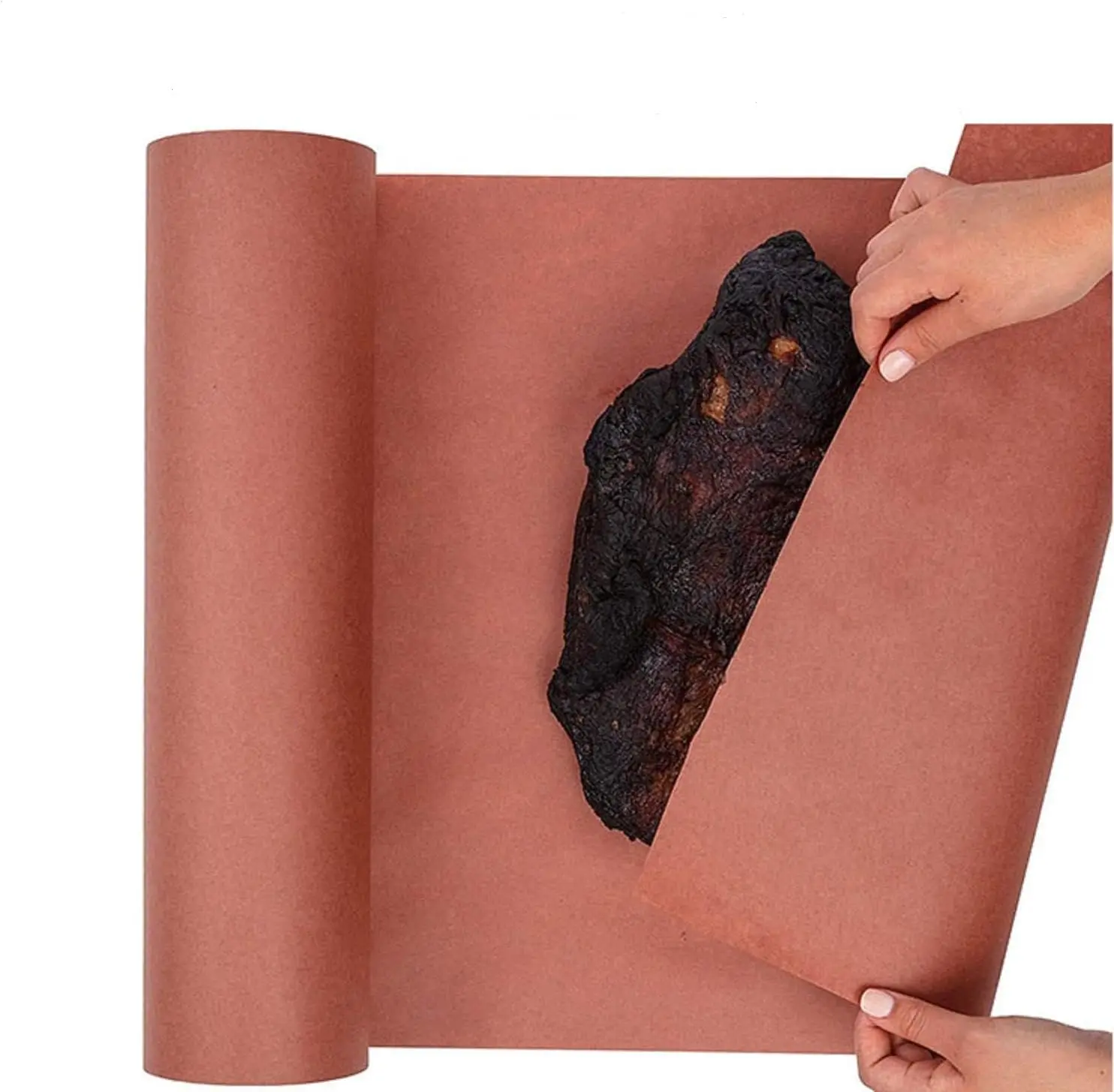 Food Grade Pink Butcher Paper Roll (17.5x50 ft) - Unwaxed, Unbleached Peach Smoker Paper for Kitchen Utensils, Bakeware, Durable Direct Food Contact Smoking of Brisket, Ribs