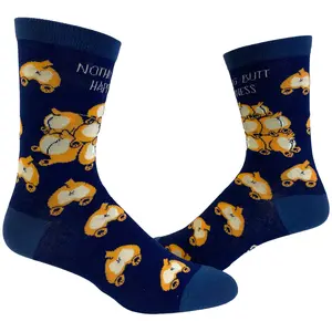 Women's Nothing Butt Happiness Socks Funny Dog Butt Graphic Novelty Footwear Funny Graphic Socks Comfortable Fitted Spandex Cotton