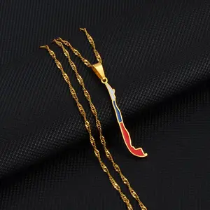 Chile Map Necklace - Flag Pendant Gifts Pride Jewelry for Men and Women