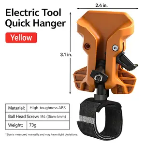 Electric Tool Waist Hook | Quick Release Double Lock Drill Holder | Heavy-Duty Drill Belt Clip | Secure Tool Holder for Work Belts & Tool Racks | Impact Hook