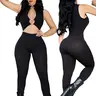 Women's Solid Color Sleeveless High-Waist Ruched Body-Fit Elasticity Jumpsuit - Sexy Hollow Belly-Exposed Sporty Chic Yoga Pilates Gym Outfits, Women's Fashion Activewear, Overalls Suit Womenswear Rompers